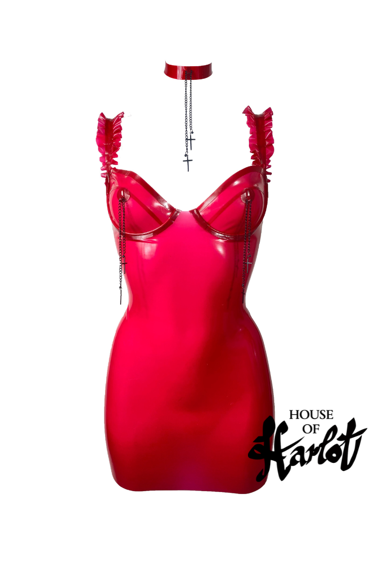 mini red latex dress KLEE TASSEL | Dress charleston shopping Fancy Dress Outcast Catania Maxi Dress Waist:66 – 69 cm