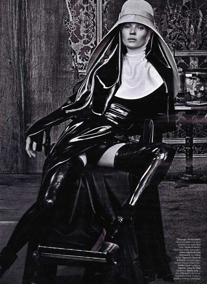 Kate Moss wearing House of Harlot Lingerie in W Magazine