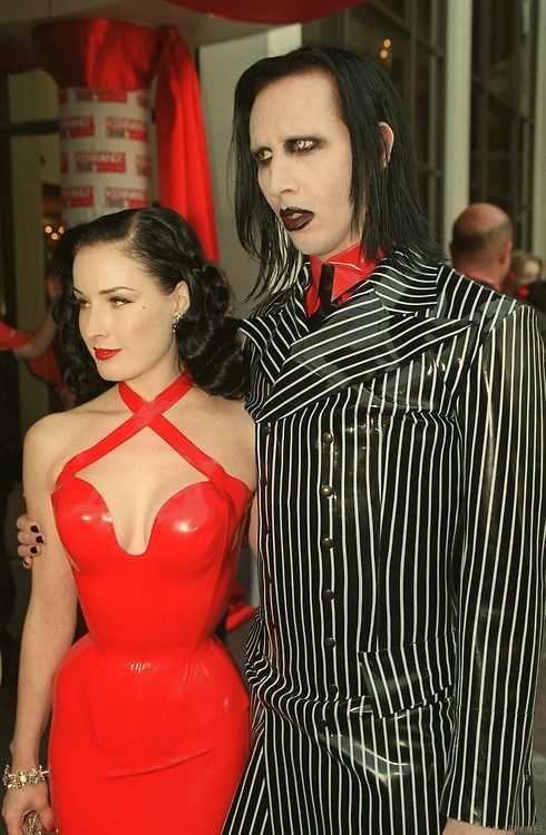 Dita Von Teese and Marilyn Manson in House of Harlot Latex!