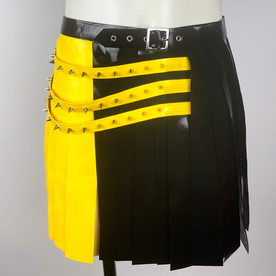 XS - BLACK & YELLOW SPIKED GLADIATOR SET - SAMPLE CLEARANCE