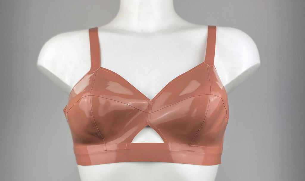 M - LIGHT BROWN BARDOT BRA - SAMPLE CLEARANCE