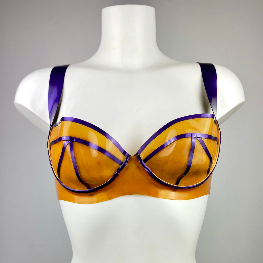 M - TRANS NAT & PURPLE PAIGE BRA TOP - SAMPLE CLEARANCE