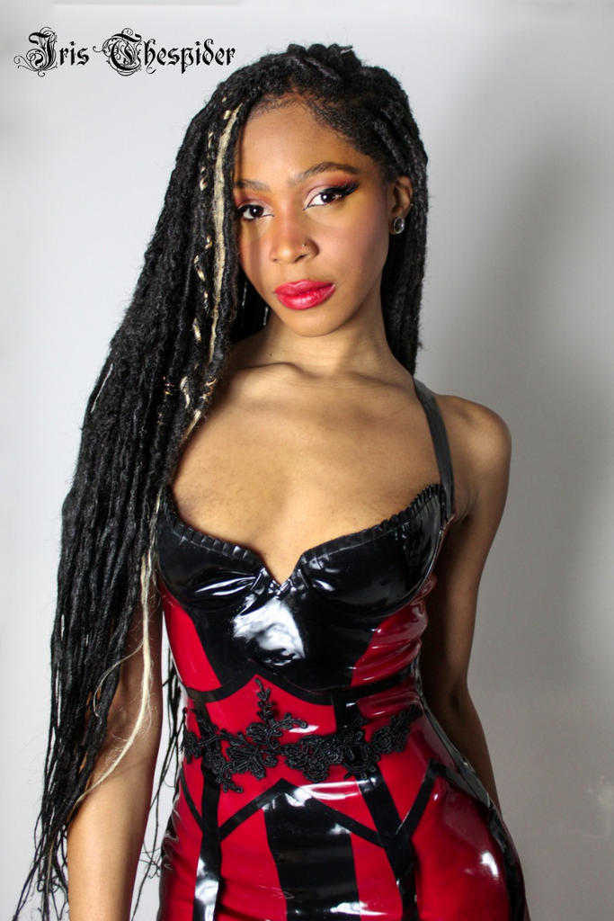 CHENA Lace Latex Rubber Mini Dress House of Harlot Iris